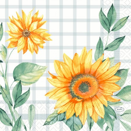 Duni Sunflower Day 3ply Tissue Napkins 33cm x 33cm