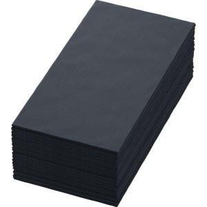 Duni Tissue Napkin, 3ply 40cm, 1/8 Book Folded Black