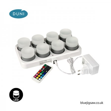 Duni LED Mini Lamp Set, Rechargeable, Multicoloured, 8 pieces