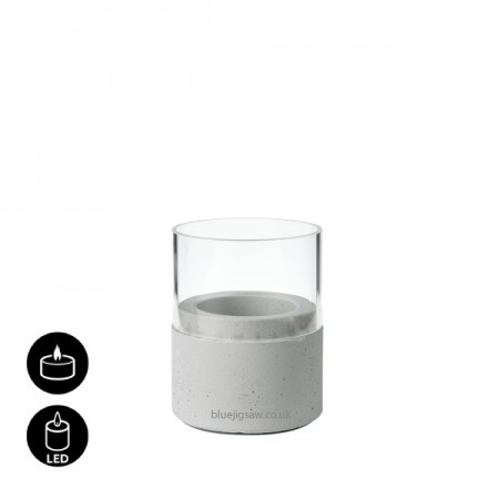 Duni Neat Grey Candle Holder, 70mm x 61mm