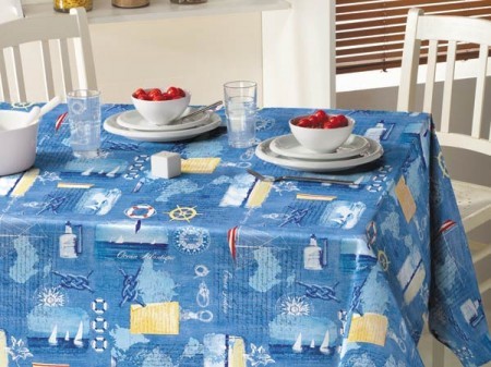 Extra Wide Wipeclean PVC Tablecloths, Ocean