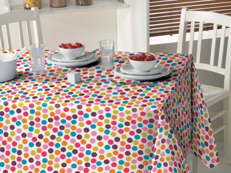 Extra Wide Wipeclean PVC Tablecloths, Confetti