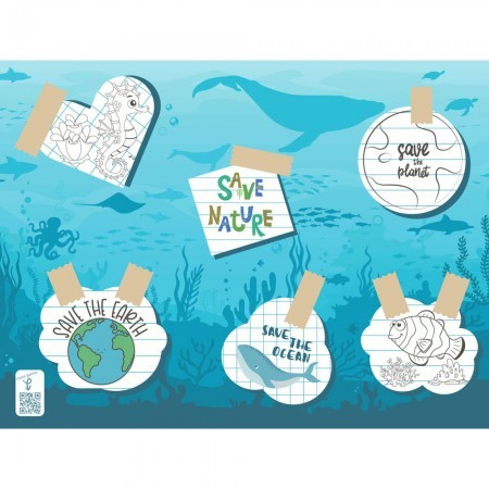 Save The Ocean Paper Placemat, 30cm x 40cm