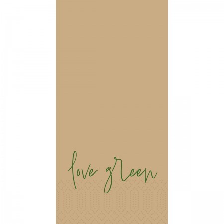 Duni Love Green 2ply Tissue Napkin, 40cm x 40cm, 1/8 Book Folded