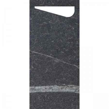 Duni Marble Black Sacchetto® Tissue, White Napkin