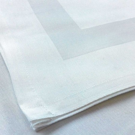 White Cotton Satin Band Napkin