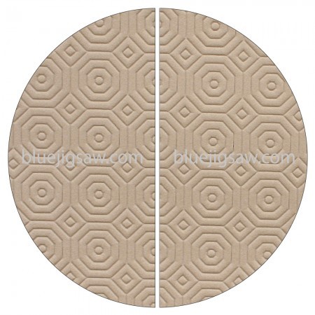 Two Piece Round Beige Table Protector