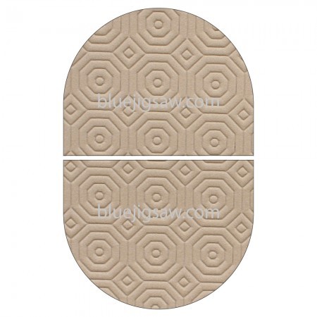 2 Piece Oval Beige Table Protector