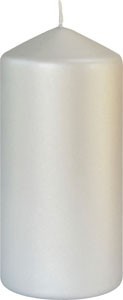 Duni Matt Silver Pillar Candle, 150mm x Ø70mm