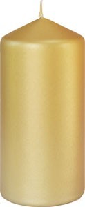 Duni Matt Gold Pillar Candle, 150mm x Ø70mm
