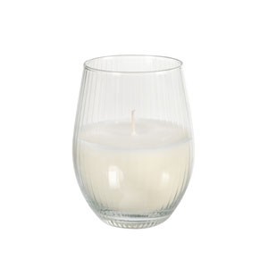 White Ritz Candle Glass 12.5cm x Ø7.6cm