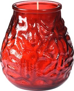 Red Venezia Candle Glass 10cm x Ø10cm
