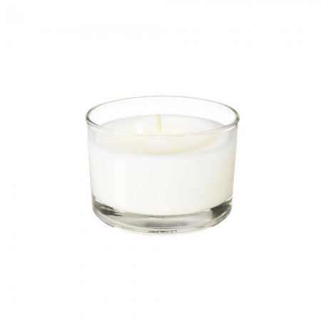 White Ibiza Candle Glass 6cm x Ø8.5cm