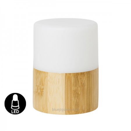 Duni LED Lamp, Bright Bamboo, 105mm x Ø75mm