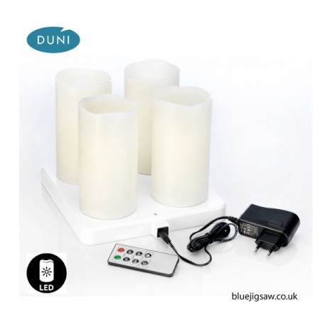 Duni 4pc LED Rechargeable Pillar Candle Set