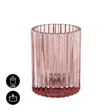 Duni Earthy Pink Comodo Candle Holder, 70mm x Ø55mm