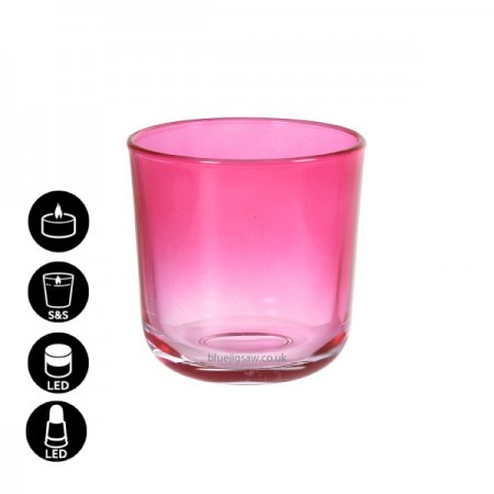 Duni Fuchsia Ouri Candle Holder, 81mm x Ø72mm