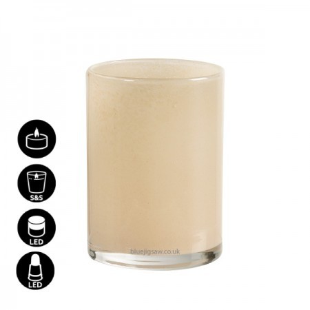 Duni Beige Silky Candle Holder, 115mm x Ø85mm