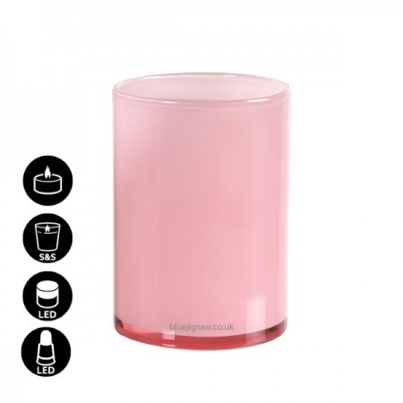 Duni Pink Silky Candle Holder, 115mm x Ø85mm
