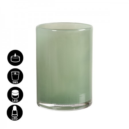 Duni Green Silky Candle Holder, 115mm x Ø85mm
