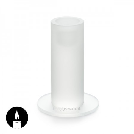 Candle Holder Icicle, Frosted Glass, 11cm
