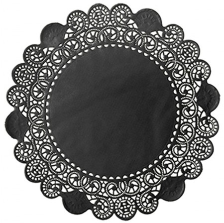 Duni Black Doilies Round, Ø19cm