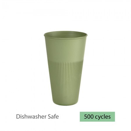 Duni Hot Stripes Cup Reusable 48cl / 16oz Green