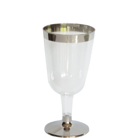 Duni Premium Concept Beer or Wine Glass, Transparent & Silver, 18cl