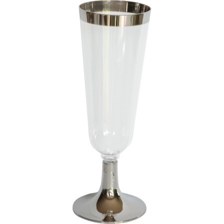 Duni Premium Concept Champagne Glass, Transparent & Silver, 15cl