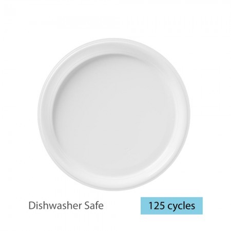 Duni Plastic Plate, Ø22cm Diameter, White
