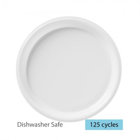 Duni Plastic Plate, Ø26cm Diameter, White