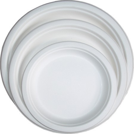 Compostable Round Bagasse Plate Ø7" White