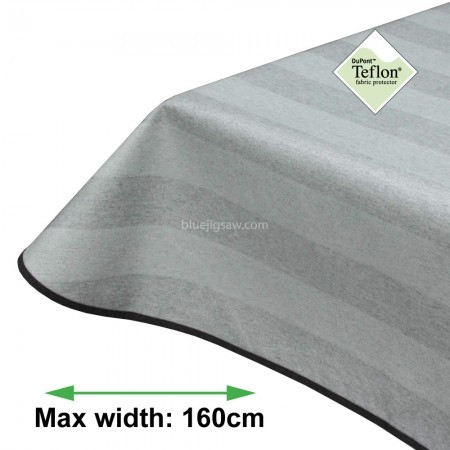 Silver Jacquard Stripe Acrylic Coated Tablecloth