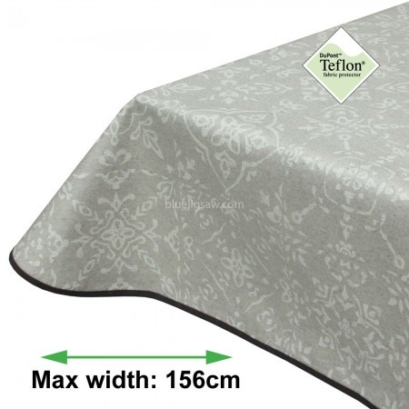 Ava White Acrylic Coated Tablecloth with Teflon