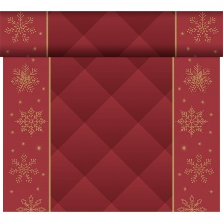 Duni Christmas Rhombus Bordeaux Bio Dunicel® Tete-a-Tete, 40cm x 24m