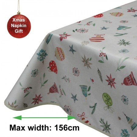 Christmas Time Acrylic Coated Tablecloth