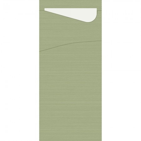 Duni Sacchetto® Tissue, Pistachio Green, White Napkin