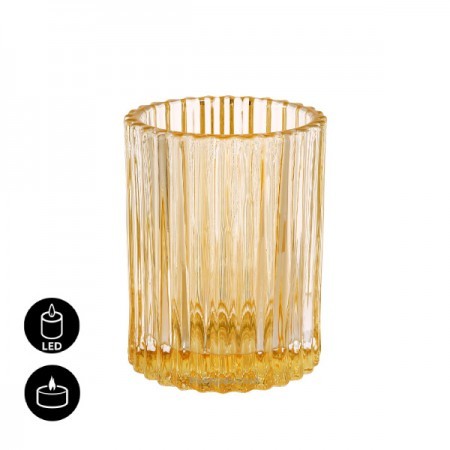 Duni Creamy Yellow Comodo Candle Holder, 70mm x Ø55mm