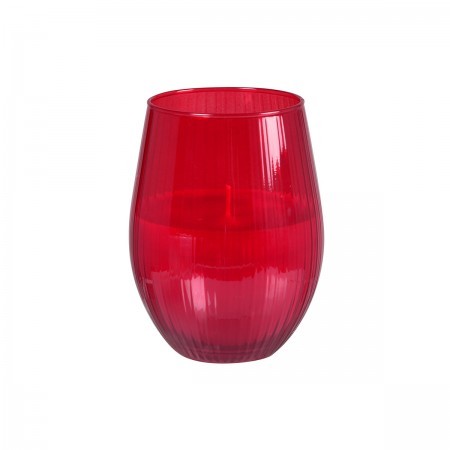 Red Ritz Candle Glass 12.5cm x Ø7.6cm