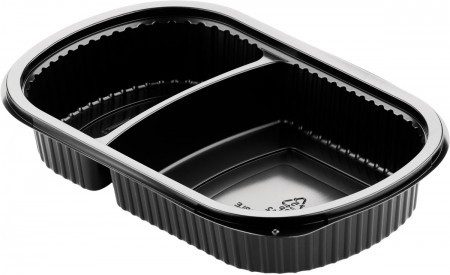 Duni Meal Box 2-Comp 500/250ml 240x150x40mm Black