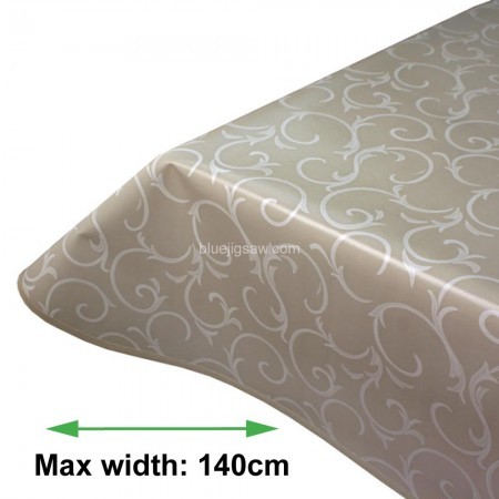 Scroll Smoke Vinyl PVC Tablecloth