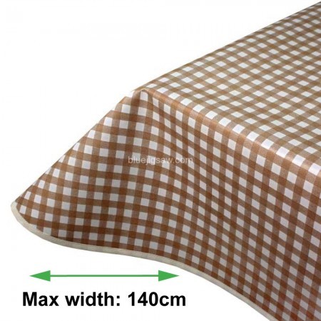 Brown Gingha, Vinyl PVC Tablecloth