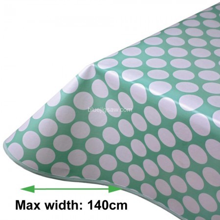 Seafoam Large Spot Vinyl PVC Tablecloth