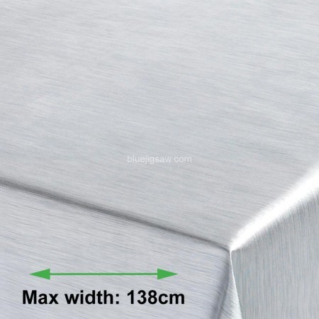 Metallic Silver Textured Vinyl PVC Tablecloth
