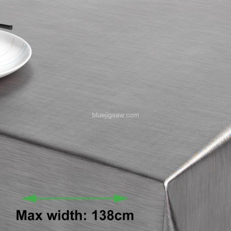 Metallic Steel Textured Vinyl PVC Tablecloth