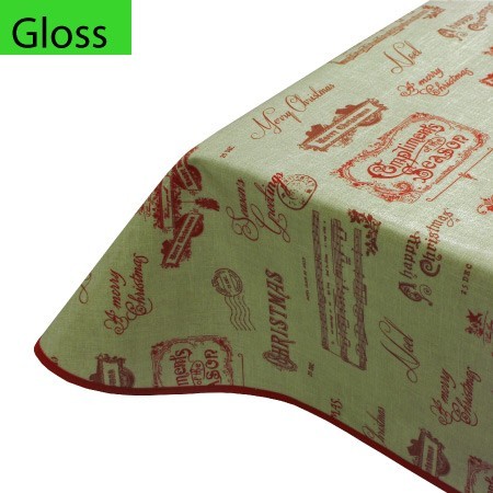 Christmas Script PVC Oilcloth Tablecloth
