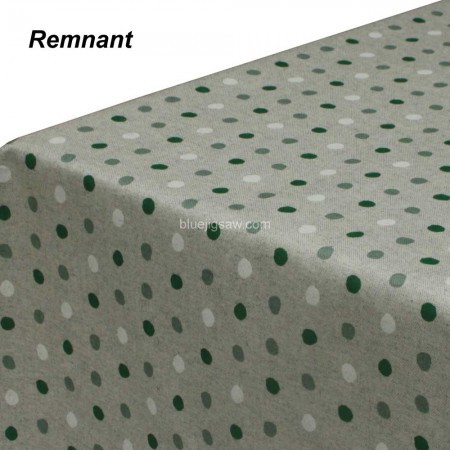 REMNANT Polka Dot Green Acrylic Coated Fabric