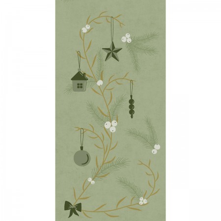 Duni Christmas Noel Pistachio Bio Dunisoft® Napkin 40cm, 1/8 Book Folded