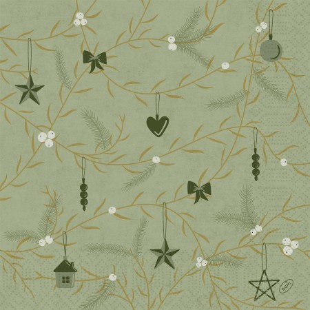 Duni Christmas Noel Pistachio Tissue Napkin 3ply 40cm