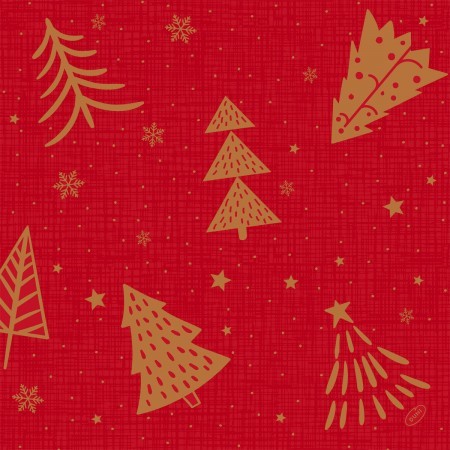 Duni Christmas Shimmer Trees Classic 4ply Tissue Napkin 40cm